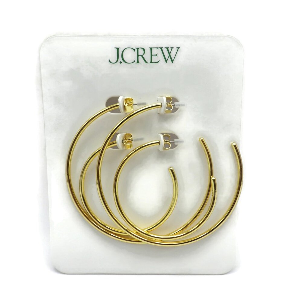 COPY - J Crew Gold Plated Hoop Earrings/ Two Pair/ Two Sizes